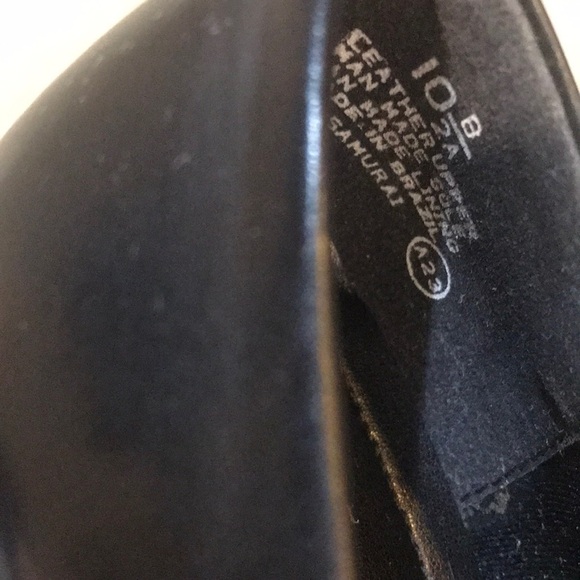 EASY SPIRIT Samurai Black Leather Block Heeled Tassel Loafers Slip On Shoe-10 - Picture 10 of 10